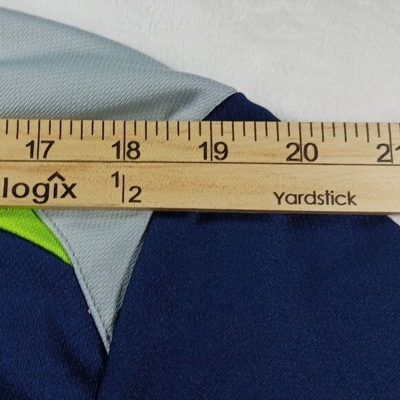 Ben Hogan Performance Men's Large  Golf Shirt/ Polo Shirt Blue/ Neon Green Strip - Picture 11 of 11